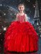 Sumptuous Sleeveless Beading and Ruffles Lace Up Flower Girl Dresses