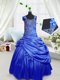 Colorful Pick Ups Royal Blue Sleeveless Satin Lace Up Kids Formal Wear for Party and Wedding Party  Colorful Pick Ups Royal Blue Sleeveless Satin Lace Up Kids Formal Wear for Party and Wedding Party