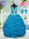 Fancy Baby Blue Ball Gowns V-neck Sleeveless Taffeta Floor Length Lace Up Beading and Pick Ups Flower Girl Dresses Fancy Baby Blue Ball Gowns V-neck Sleeveless Taffeta Floor Length Lace Up Beading and Pick Ups Flower Girl Dresses