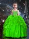 Sleeveless Organza Floor Length Lace Up Little Girl Pageant Gowns in with Beading and Ruffles