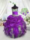 Pick Ups Spaghetti Straps Sleeveless Lace Up Little Girls Pageant Gowns Lavender Organza