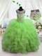 Scoop Organza Lace Up Pageant Gowns For Girls Sleeveless Floor Length Beading and Ruffled Layers Scoop Organza Lace Up Pageant Gowns For Girls Sleeveless Floor Length Beading and Ruffled Layers