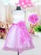 Scoop Sleeveless Zipper Flower Girl Dresses Rose Pink Organza