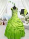 Designer Pick Ups Yellow Green Sleeveless Satin Lace Up Pageant Gowns For Girls for Party and Wedding Party  Designer Pick Ups Yellow Green Sleeveless Satin Lace Up Pageant Gowns For Girls for Party and Wedding Party
