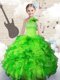 Exceptional Strapless Neckline Beading and Ruffles Kids Formal Wear Sleeveless Lace Up