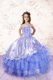 Smart Spaghetti Straps Sleeveless Organza Kids Formal Wear Embroidery and Ruffled Layers Lace Up