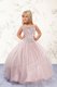 Baby Pink Sleeveless Tulle Lace Up Pageant Gowns For Girls for Party and Wedding Party