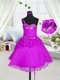 Fuchsia Sleeveless Organza Lace Up Little Girls Pageant Gowns for Party and Wedding Party Fuchsia Sleeveless Organza Lace Up Little Girls Pageant Gowns for Party and Wedding Party