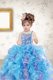 Ideal Sleeveless Lace Up Floor Length Beading and Ruffles and Sequins Child Pageant Dress