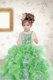 Floor Length Lace Up Flower Girl Dress Multi-color for Military Ball and Sweet 16 and Quinceanera with Beading and Ruffles and Sequins