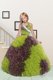 Ball Gowns Halter Top Sleeveless Fabric With Rolling Flowers Floor Length Lace Up Beading and Ruffles Little Girl Pageant Gowns