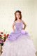 Traditional Ruffled Floor Length Ball Gowns Sleeveless Lilac Flower Girl Dresses Lace Up