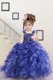 Straps Sleeveless Organza Toddler Flower Girl Dress Beading and Ruffles Lace Up