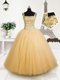 Low Price Orange Straps Neckline Beading and Sequins Little Girl Pageant Gowns Sleeveless Lace Up