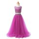 Admirable Two Pieces Toddler Flower Girl Dress Fuchsia Scoop Organza Sleeveless Floor Length Zipper