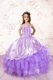 Sophisticated Lavender Ball Gowns Embroidery and Ruffled Layers Little Girls Pageant Gowns Lace Up Organza Sleeveless Floor Length