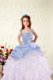 Organza Sleeveless Floor Length Kids Pageant Dress and Beading and Ruffled Layers and Hand Made Flower
