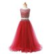 Most Popular Red Flower Girl Dresses Party and Wedding Party and For with Beading Scoop Sleeveless Zipper