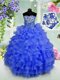 Enchanting Sleeveless Lace Up Floor Length Ruffled Layers and Sequins Kids Pageant Dress