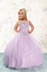 Beading Girls Pageant Dresses Lilac Lace Up Sleeveless Floor Length