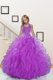 Admirable Halter Top Organza Sleeveless Floor Length Child Pageant Dress and Beading and Ruffles