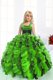 Fantastic Mermaid Lace Up Little Girl Pageant Gowns Beading and Ruffles Sleeveless Floor Length