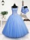 Tulle Sleeveless Floor Length Kids Formal Wear and Beading and Sequins