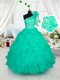 One Shoulder Sleeveless Organza Little Girls Pageant Dress Wholesale Embroidery and Ruffles Lace Up