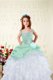 White Square Lace Up Beading and Ruffles Kids Pageant Dress Sleeveless