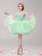 Halter Top Sleeveless Backless Prom Party Dress Apple Green Tulle