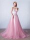 Super Strapless Sleeveless Tulle Appliques Brush Train Lace Up