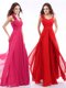 Straps Sleeveless Zipper Homecoming Dress Hot Pink Chiffon