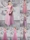 Floor Length Lilac Scoop Half Sleeves Lace Up