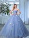 Fashionable Organza Sleeveless Floor Length Quinceanera Dress and Appliques