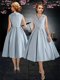Graceful Taffeta Sleeveless Tea Length Prom Gown and Belt