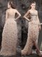 Champagne Zipper Prom Gown Appliques and Ruffles Sleeveless High Low Champagne Zipper Prom Gown Appliques and Ruffles Sleeveless High Low