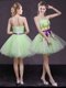 Most Popular Sleeveless Appliques and Belt Lace Up Prom Party Dress