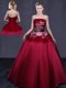 Graceful Sleeveless Lace Up Floor Length Embroidery Ball Gown Prom Dress