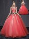 Tulle Sleeveless Floor Length Quinceanera Dresses and Appliques and Belt