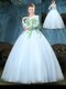 Floor Length Light Blue Sweet 16 Dresses Scoop Long Sleeves Lace Up
