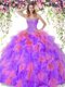 Sumptuous Multi-color Ball Gowns Beading Sweet 16 Dress Lace Up Organza Sleeveless Floor Length