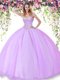 Fitting Floor Length Lilac Ball Gown Prom Dress Sweetheart Sleeveless Lace Up