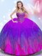 Romantic Sleeveless Lace Up Floor Length Beading Sweet 16 Dresses