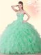 Perfect Apple Green Sleeveless Beading Floor Length Quinceanera Gown