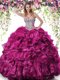 Top Selling Sweetheart Sleeveless Organza Quinceanera Dresses Beading and Ruffles Lace Up