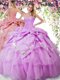 Lilac Sleeveless Beading and Pick Ups Floor Length Quinceanera Dresses