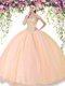 Admirable Tulle Sleeveless Floor Length Sweet 16 Dress and Beading