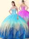 Perfect Multi-color Sleeveless Floor Length Beading Lace Up Quinceanera Gown