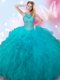 Modest Halter Top Sleeveless Tulle Sweet 16 Quinceanera Dress Beading Lace Up