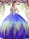 Multi-color Sleeveless Tulle Lace Up Sweet 16 Quinceanera Dress for Military Ball and Sweet 16 and Quinceanera